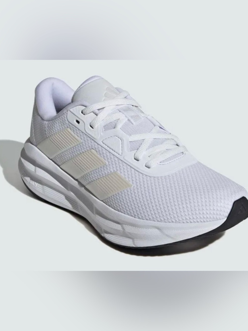 adidas Women's White Athletic Running Shoes with Cream Accents